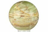 Polished Green Banded Calcite Sphere - Pakistan #301475-1